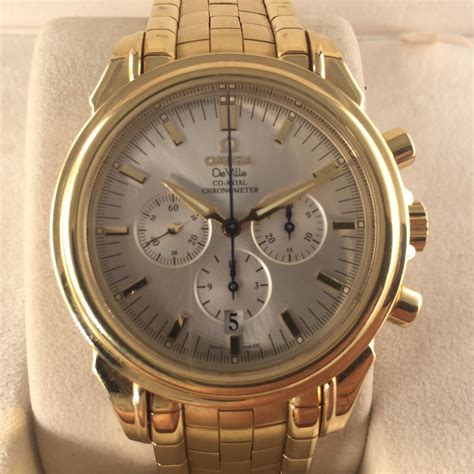 mens gold watch omega|gold chronograph watches for men.